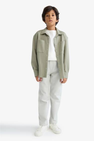 Boy Elastic Waist Regular Leg Trousers