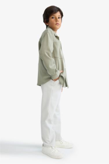 Boy Elastic Waist Regular Leg Trousers