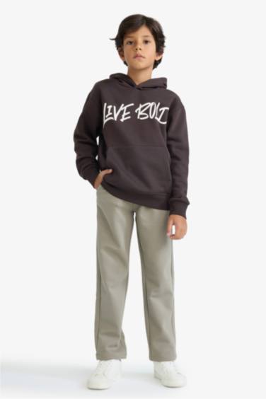 Boy Elastic Waist Regular Leg Trousers