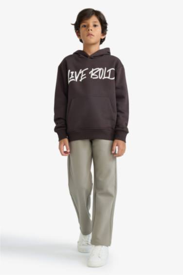 Boy Elastic Waist Regular Leg Trousers