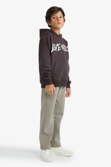 Boy Elastic Waist Regular Leg Trousers