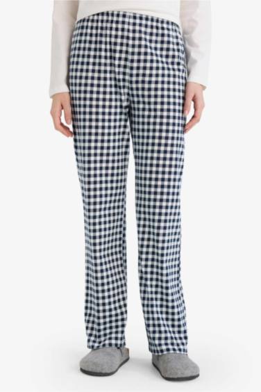 Regular Fit пижама жиынтығы: Аю суретті ұзын жеңді үсті және торлы шалбар