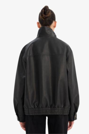 Dad Fıt Suni Deri Mont - Görsel 6