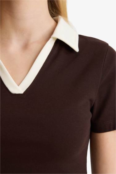 Футболка в рубчик Fitted с коротким рукавом