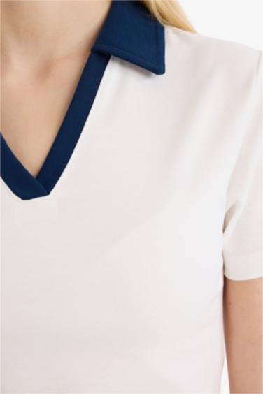 Футболка в рубчик Fitted с коротким рукавом