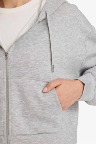 Loose Fit капюшоны бар модал кардиган