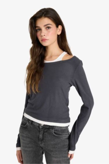 Лонгслив Fitted с круглым вырезом