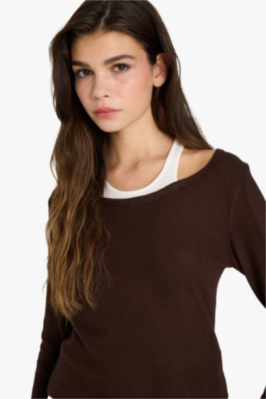 Лонгслив Fitted с круглым вырезом