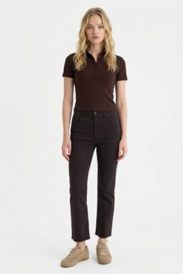 Футболка в рубчик Fitted с коротким рукавом