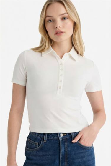 Футболка в рубчик Fitted с коротким рукавом