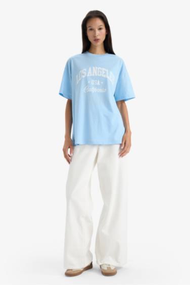 Футболка Oversize с принтом и коротким рукавом