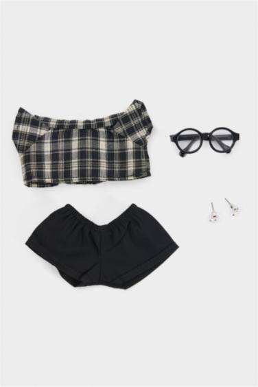 Kadın Siyah-Beyaz Detaylı Giydirilebilir Charm Anahtarlık Kostümü