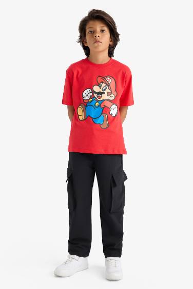 Erkek Çocuk Nintendo Bisiklet Yaka Kısa Kollu Tişört