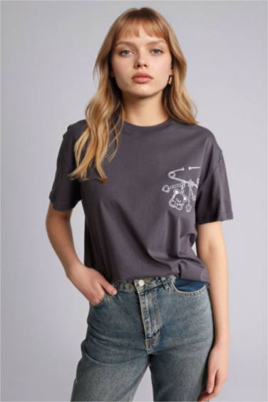 تيشيرت نص كم اوفر سايز مطبوع