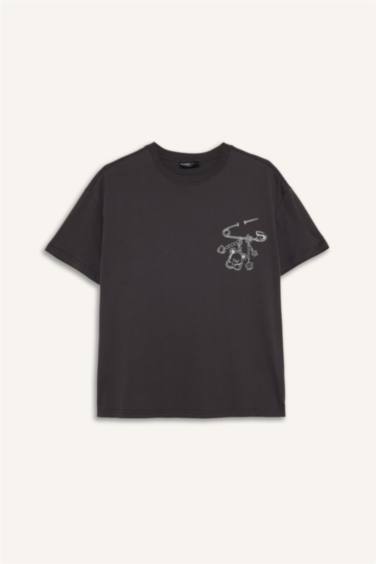 تيشيرت نص كم اوفر سايز مطبوع