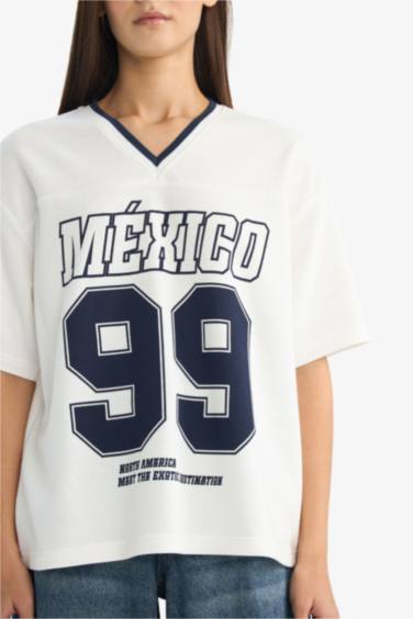 تيشيرت نص ردن اوفر سايز مطبوع