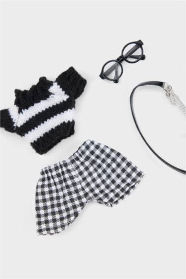 Kadın Siyah Gitar Detaylı Giydirilebilir Anahtarlık Kostümü