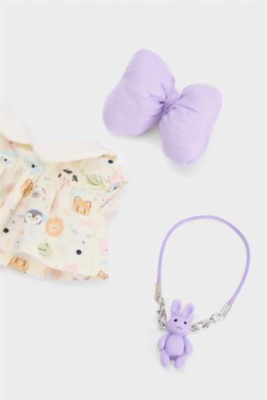 Kadın Mor Detaylı Giydirilebilir Anahtarlık Kostümü