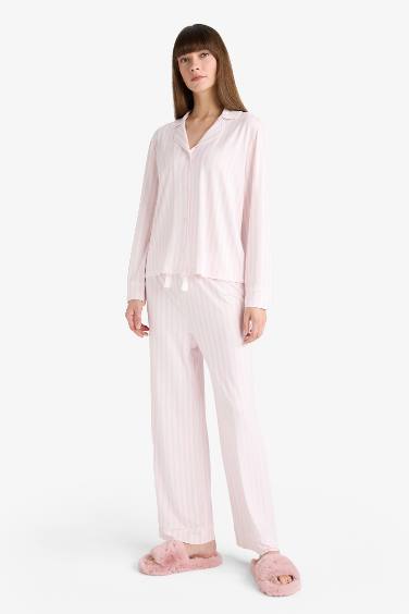 Fall in Love Regular Fit Striped Top Bottoms 2 Piece Pajama Set