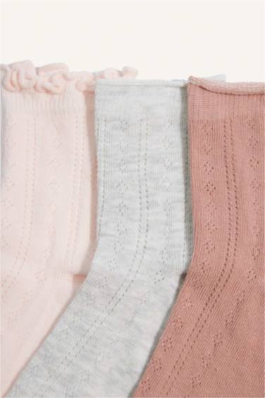 Lot de 3 Chaussettes en coton à volants pour femme