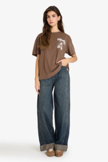 Футболка Overshirt Fit с принтом и коротким рукавом