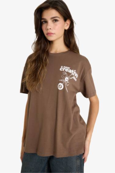 Футболка Overshirt Fit с принтом и коротким рукавом