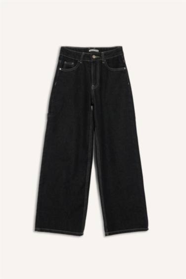 Wide Leg Denim Trousers