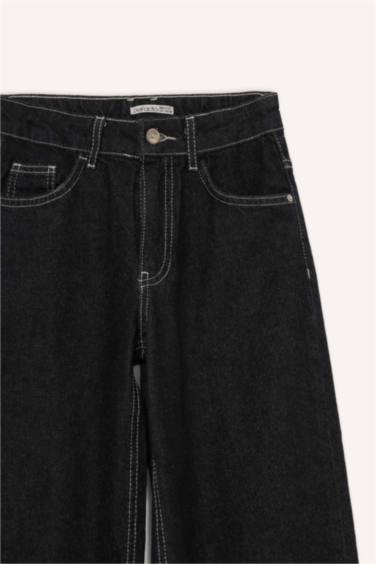 Wide Leg Denim Trousers