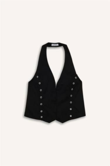Halter Collar Gabardine Vest
