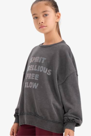 Oversize Fit Crew Neck Sweatshirt