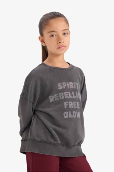 Oversize Fit Crew Neck Sweatshirt