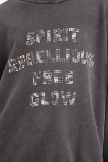 Oversize Fit Crew Neck Sweatshirt