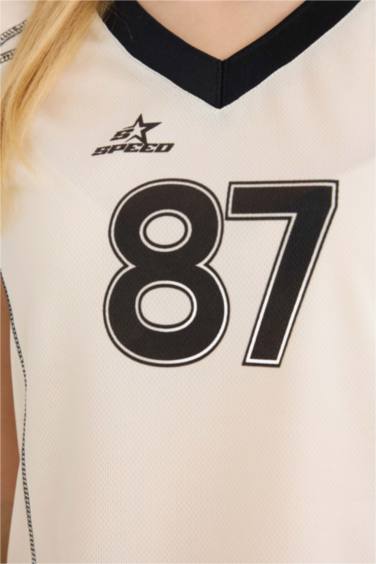 Fitted суретті қысқа жеңді футболка