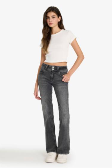 Low Waist Washed Jeans