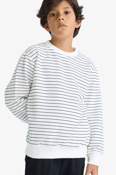 Boy Crew Neck Striped Sweatshirt