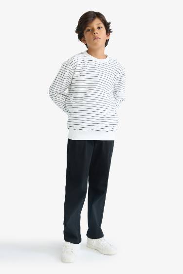 Boy Crew Neck Striped Sweatshirt