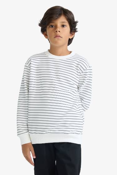 Boy Crew Neck Striped Sweatshirt