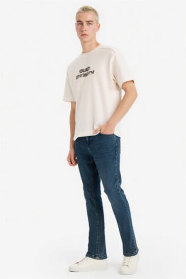 تيشيرت قطن نص ردن اوفر سايز بياخة مستديرة