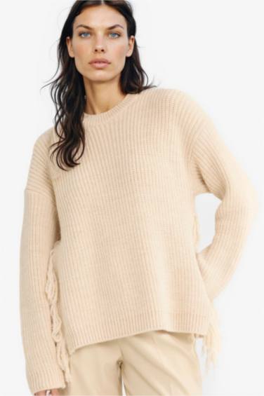 Oversize Fit Crew Neck Knitwear Pullover