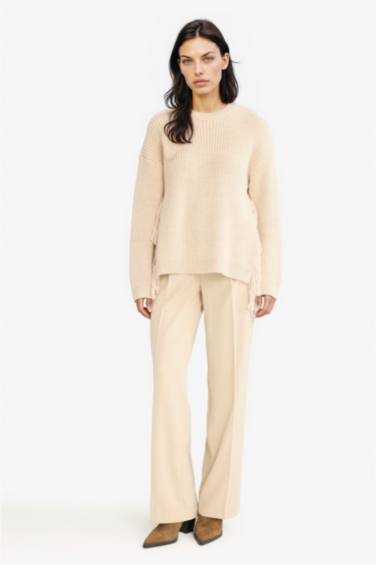 Oversize Fit Crew Neck Knitwear Pullover