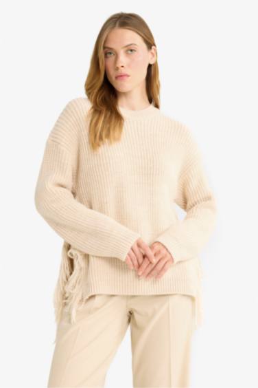 Oversize Fit Crew Neck Knitwear Pullover