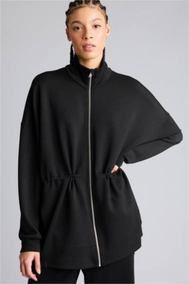 Long Fit тік жағалы модал кардиган