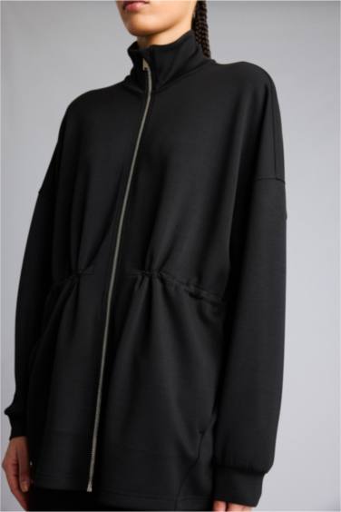 Long Fit тік жағалы модал кардиган