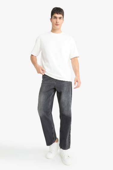 Baggy Fit Normal Bel Geniş Paça Jean Pantolon