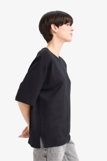 T-shirt basique à col rond et manches courtes Coupe décontractée