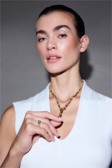 Reis X DeFacto Taşlı Gold Kolye