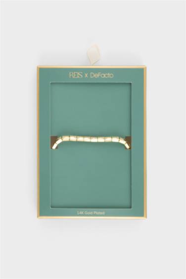 Reis X DeFacto Diktörtgen Desenli Gold Bileklik - Görsel 3