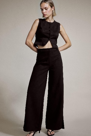 Wide Leg Geniş Bol Paça Süet Pantolon