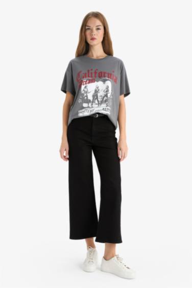 Oversize Fit Crew Neck Printed T-Shirt