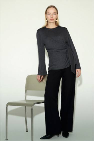 Regular Fit Bağlamalı Tişört